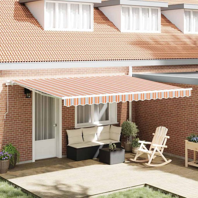 vidaXL - Uitschuifbare - luifel - Meerkleurig - 450 - x - 350 - x - 165 - cm