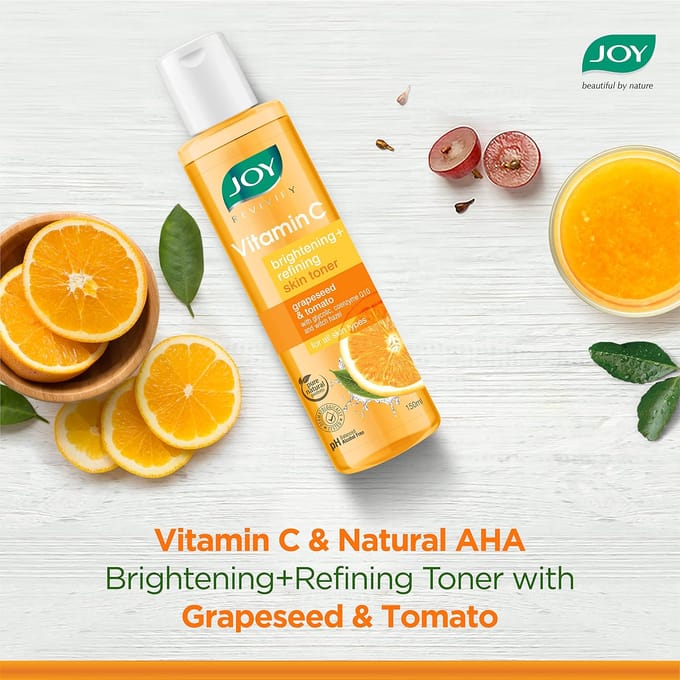 Joy Alcoholvrije Vitamine C Geichtoner 150ml Pakket voor Stralende Gehydrateerde Huid met Hyaluronzuur beige