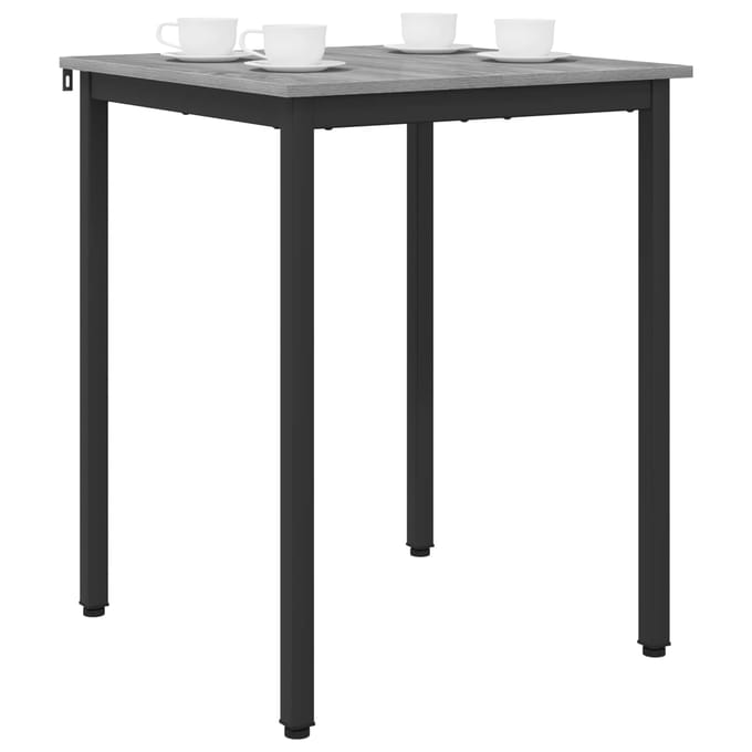 vidaXL - Eettafels - 60 - x - 60 - x - 75 - cm - Bewerkt - hout - Grijs - Sonoma - Vierkant
