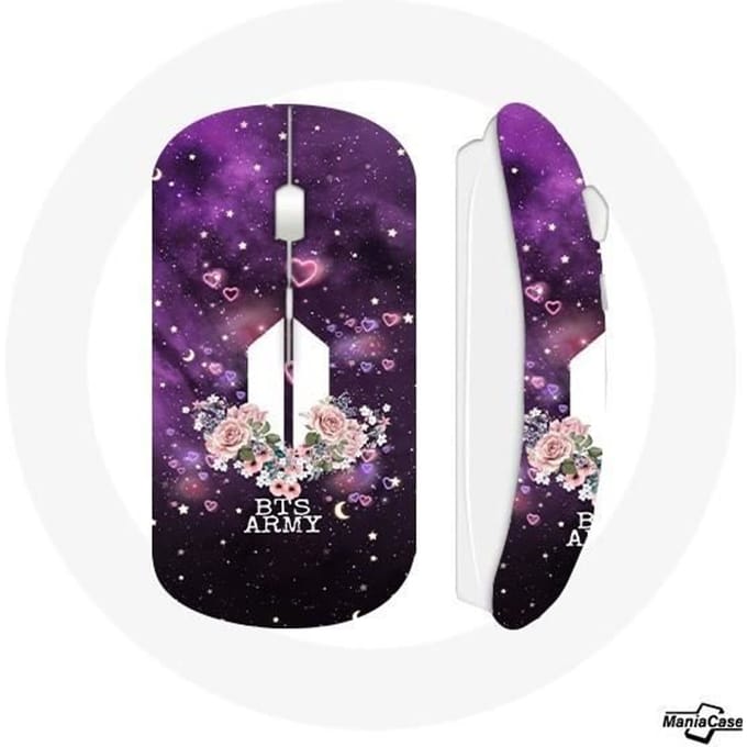 Souris Sans Fil - Bangtan Sonyeondan - BTS ARMY - Violet - Clé USB Wifi - Compatible Mac et PC