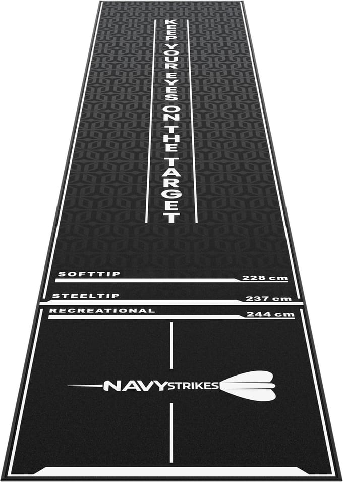 Navy Strikes Dartmat - met Oche - 300 x 60 cm - Antislip