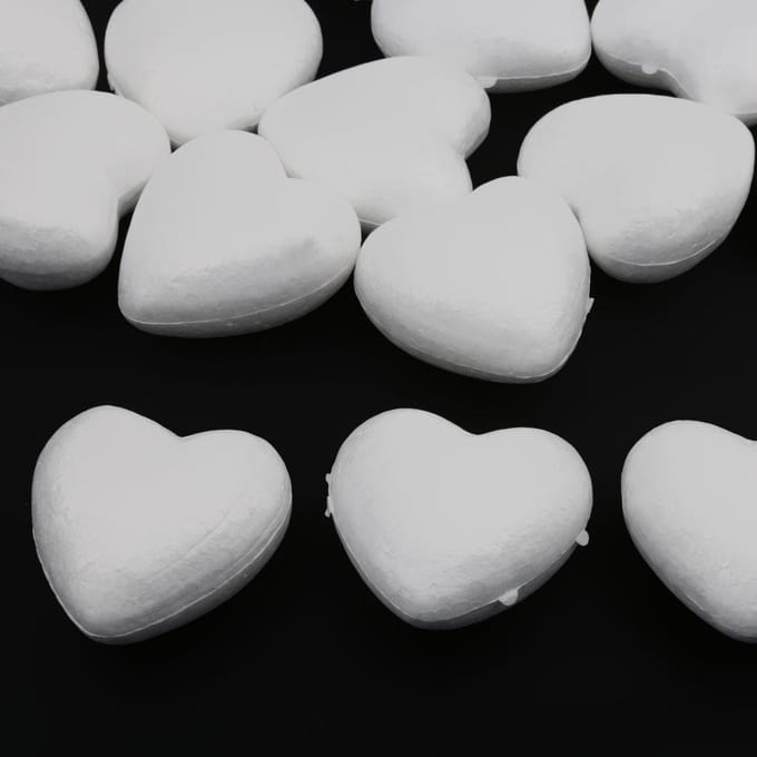 20 Stuks 60mm Wit Modellering Craft Polystyreen Schuim Piepschuim Liefde Hart DIY Ornamenten gray