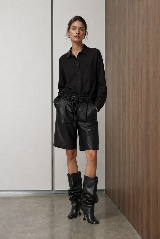 Carmen blouse technical jersey | Black - Black / S