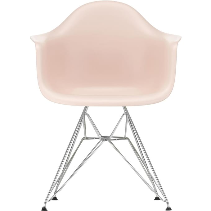 Vitra - DAR Eames Plastic Armchair - zachtroze RE - verchroomd