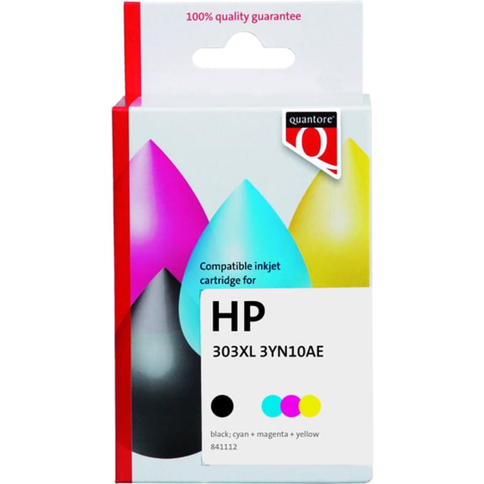 Inktcartridge Quantore alternatief tbv HP 3YN10AE 303XL zwart + kleur | Pak a 2 stuk