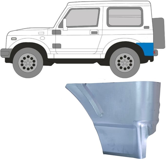Reparatiepaneel achter spatbord achterste deel voor Suzuki Samurai 1981- / Links