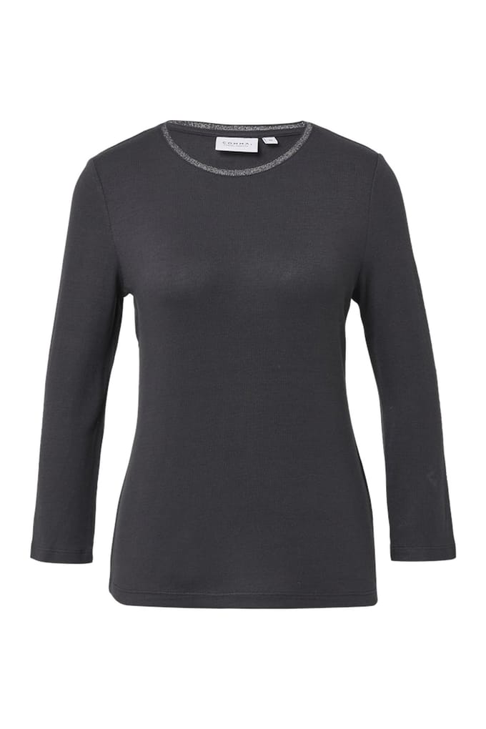 Comma  T-shirts Grey/black Taglia: 42 | Maglie a manica lunga Outlet | Donna | Grigio