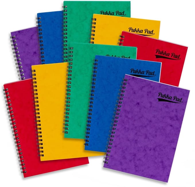 Set van 10 Notitieblokken A5, Gestreepte Pagina's, 120 Vel, 90 g/m²