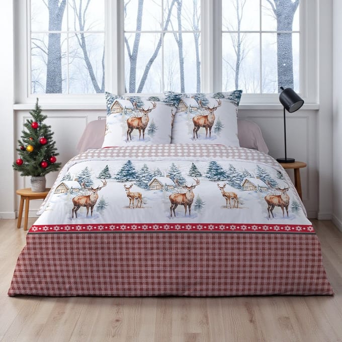Dekbedovertrek Flanel - Winter - 240 x 220 cm - Nepsa Rouge