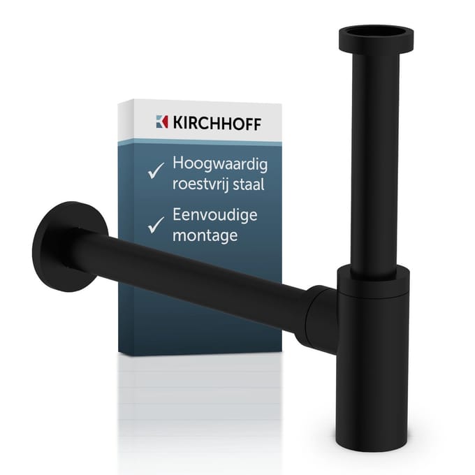 KIRCHHOFF Luxe Design Wastafel Fontein Sifon - 5/4" x 32mm - Mat Zwart