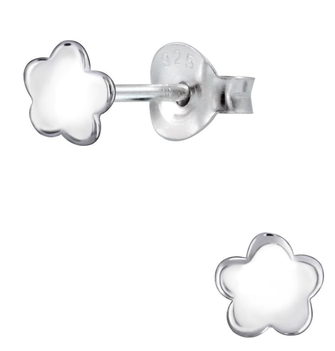 Joy|S - Zilveren bloem oorbellen - Daisy - 4 mm - kinderoorbellen
