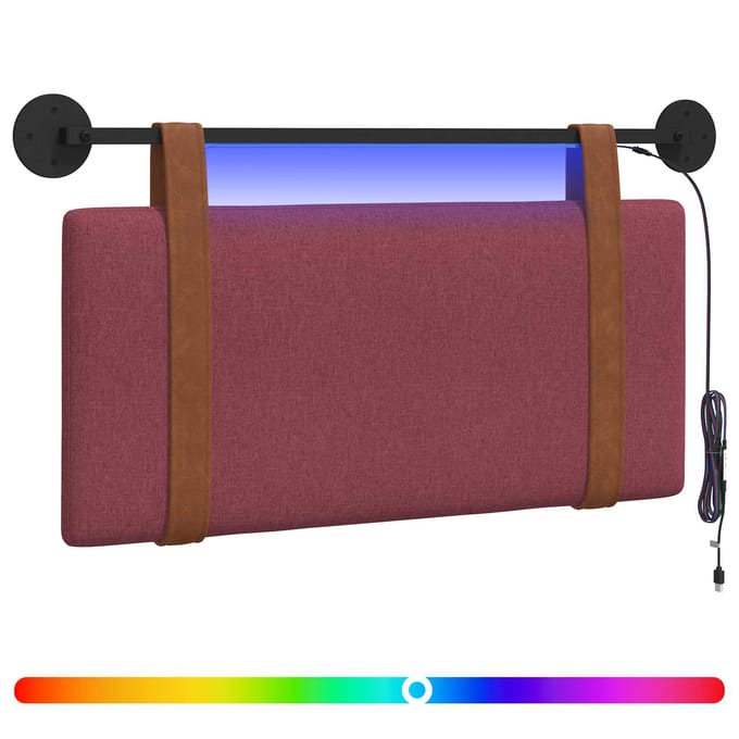 vidaXL - Hangend - hoofdbord - Wijnrood - Antiek - PU