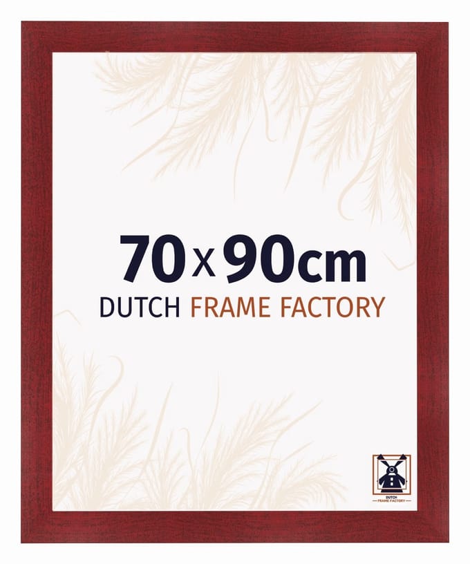 Fotolijst 70x90 cm - MDF - Wijnrood Geveegd - Praag
