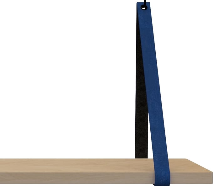 Leren Plankdragers - Handles and more® - 100% leer - BLAUW - set van 2 leren plank banden