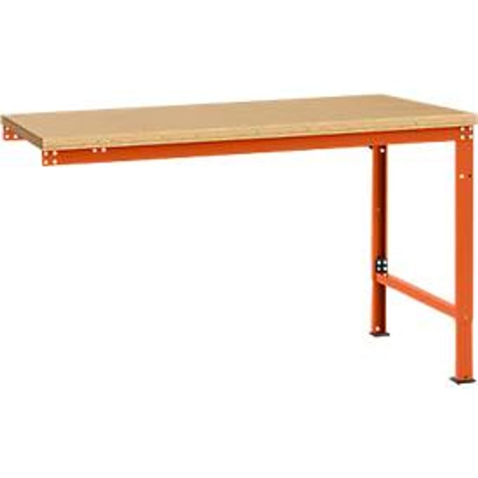 Manuflex aanbouwtafel UNIVERSAL Speciaal, tafelblad multiplex, 1500 x 1000, roodoranje