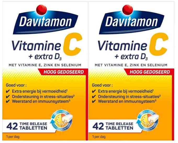 Davitamon Vitamine C Hoog Gedoseerd + Extra D3 - 2 x 42 tabletten - Voordeelverpakking