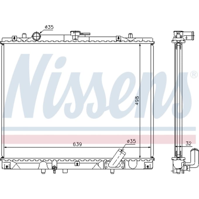 Radiator, motorkoeling NISSENS 62895A