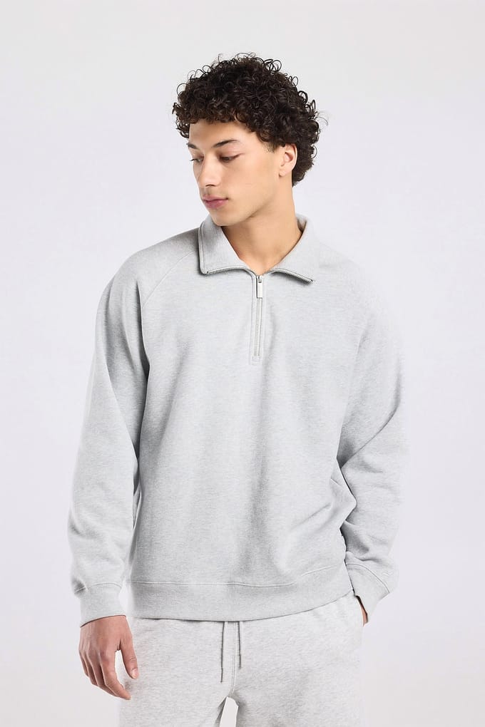 America Today Sidney Half Zip Light Grey Melange Taglia: S | Maglioni a maglia Outlet | Uomo | Grigio
