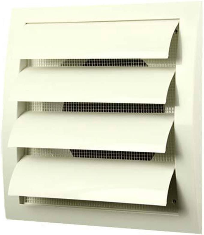 Lamellenrooster overdruk ventilatierooster 190x190 diameter: 150 wit - ND15Z