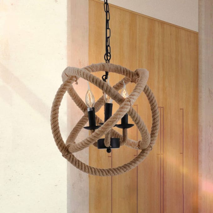 Näve Bolvormige hanglamp Regia van natuurlijk touw