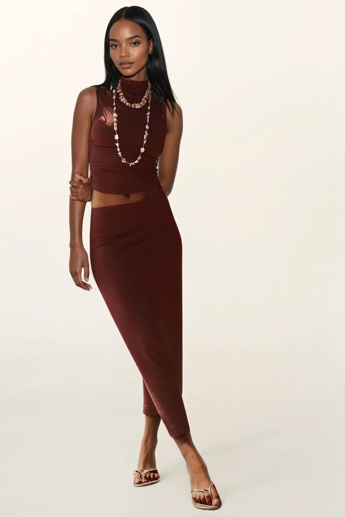 Slim Fit Halterkraag Gebreid Top