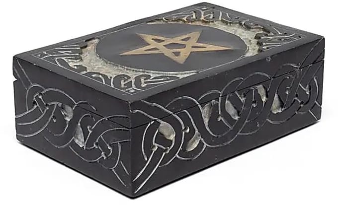 Tarotdoos Pentagram zeepsteen - 15x10 - Zeepsteen