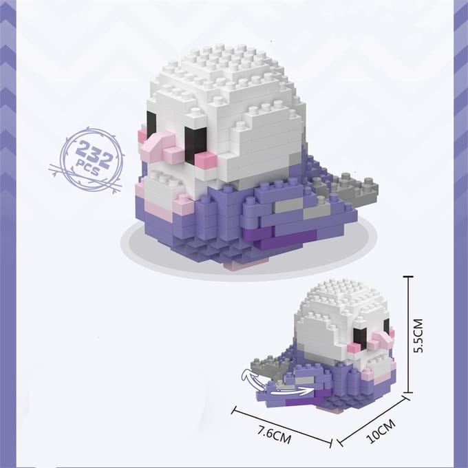 Kawaii schattige vogel kleine bouwstenen set creatief educatief bouwspeelgoed voor jongens meisjes speelgoed geschikt voor decoreren NO BOX red