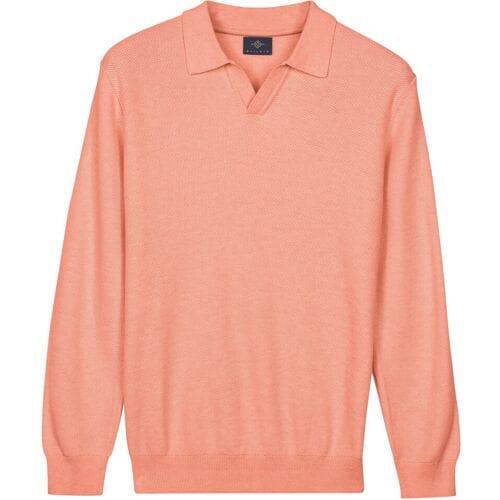 Baileys Trui Polo Pullover V-Neck Structure Knit Abrikoos / male