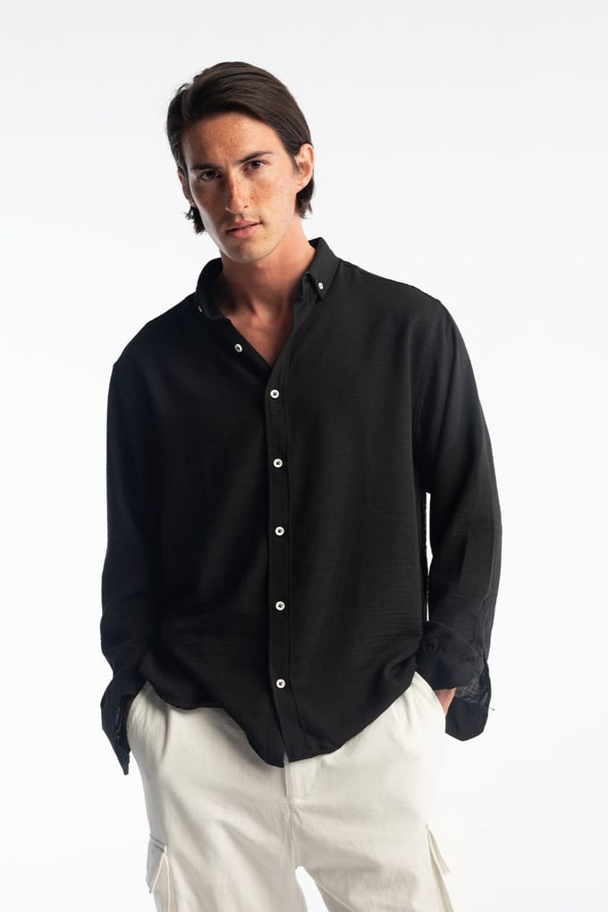 Overmaatse Knopenblouse met Lange Mouwen