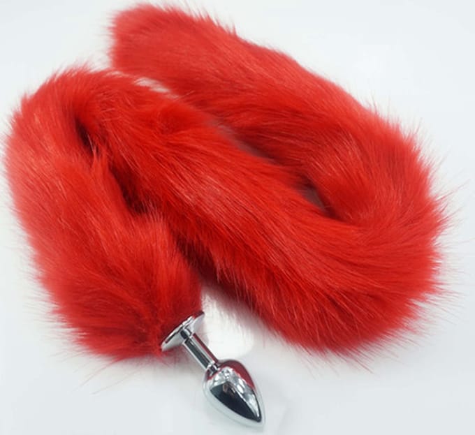 Fixxx - Buttplug met Vossenstaart - Lengte 45 cm - Diameter Plug 28 mm - Rood