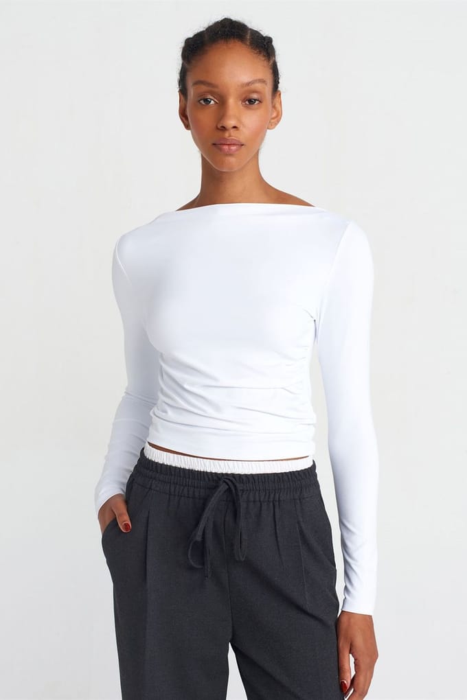 Slim Fit Bootneck Langsleeve Blouse