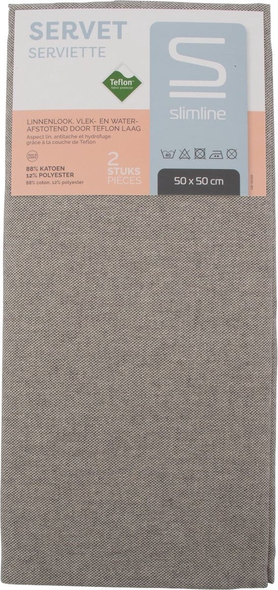 Slimline Prasel Servetten Grey Perla 2stuks
