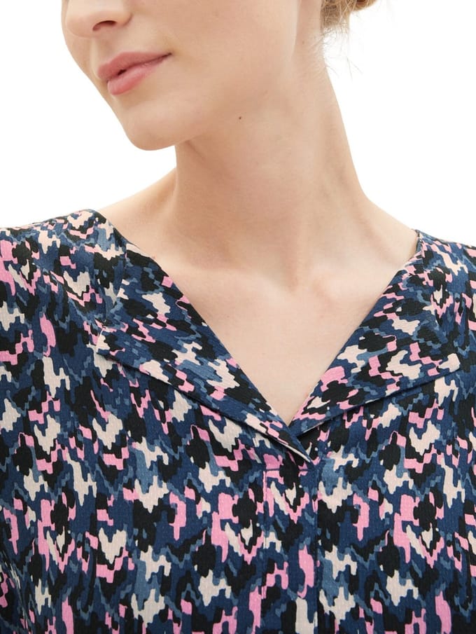 Tom Tailor - Bloes - Maat 40 - Vrouwen - MARINE - Viscose