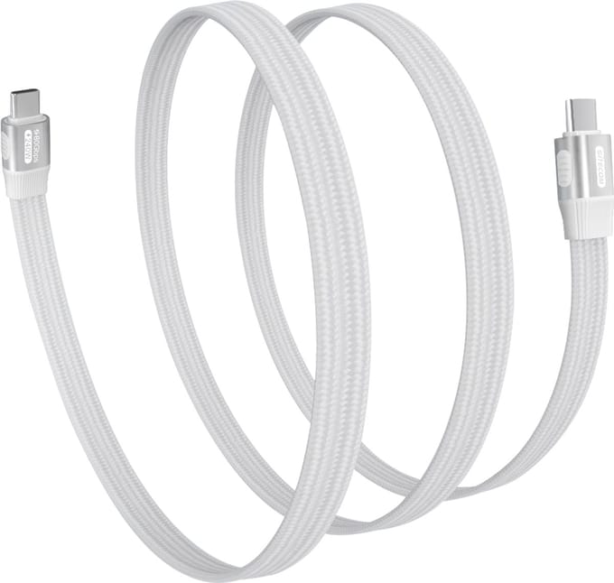 Sitecom - Cable - USB-C - 80Gbps - Thunderbolt 3/4/5 Compatible - 100cm - Flat Cable - 240W - Wit