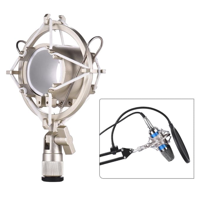 Universele condensatormicrofoon Mic Shock Mount Houder Beugel Kunststof Anti-vibratie voor online goud