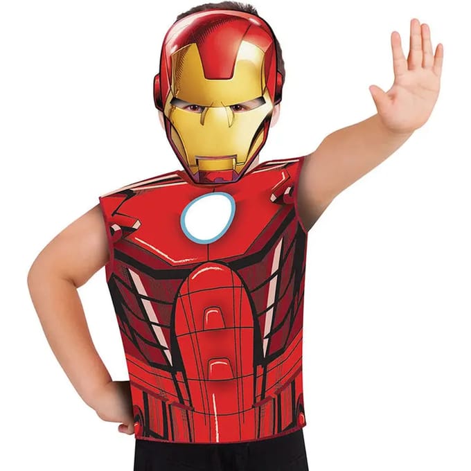 Iron Man™ t-shirt en masker voor kinderen - Verkleedkleding