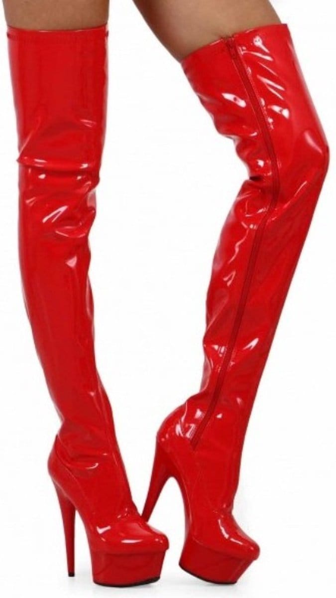 Soisbelle Overknee Boot SB303  Rood Imitatielakleer Maat 36