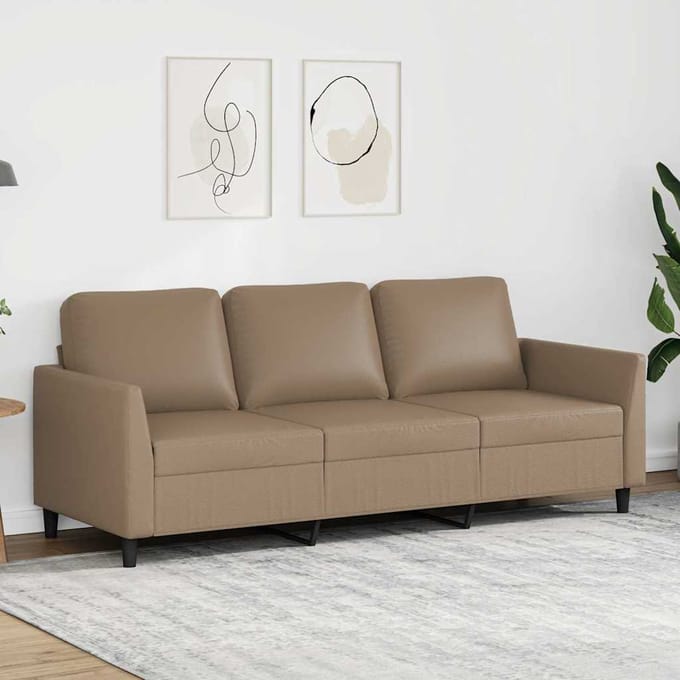 vidaXL - Driezitsbank - 180 - cm - kunstleer - cappuccinokleurig
