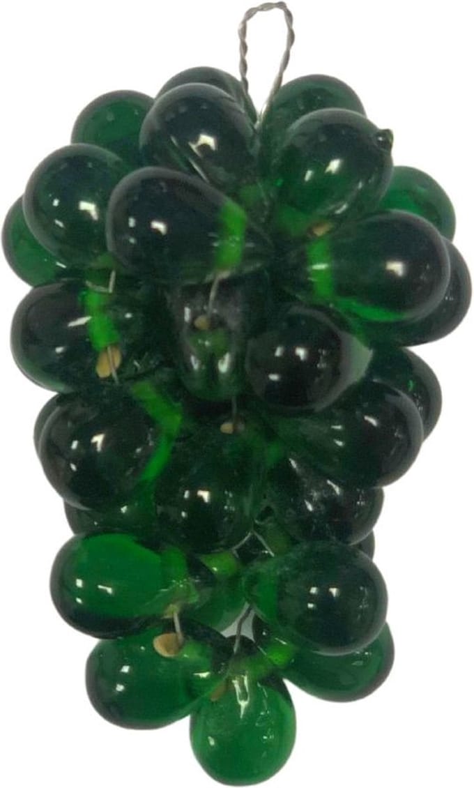 Decoratie Druiventrosjes Glas - Set 4 stuks - Helder Groen 5x4 cm