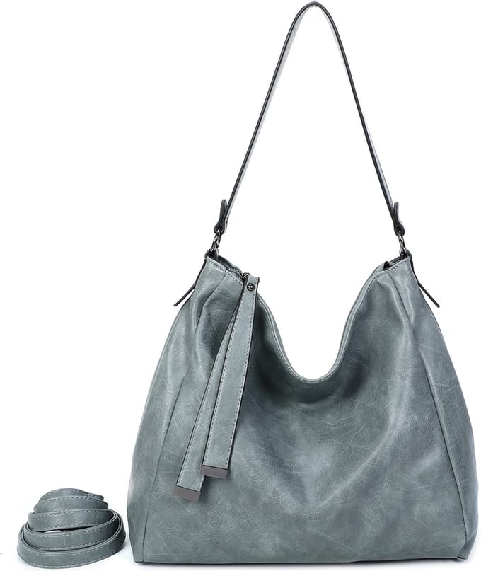 Handtas Ines Delaure gris sauge