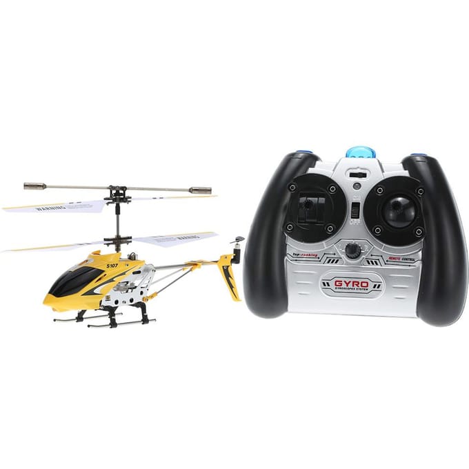 Hélicoptère télécommandé S107G avec phare de recherche Avion télécommandé à hélice à deux étages jaune