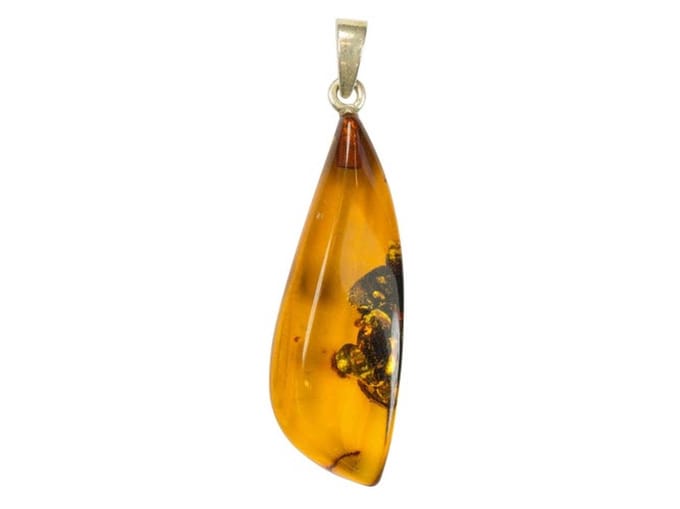 Zilveren hanger Amber / Barnsteen 925 zilver
