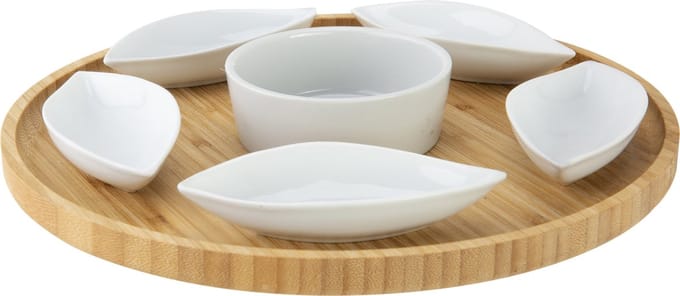 Cosy&Trendy Serveerplank met 6 kommetjes - Ø 26cm x 3cm