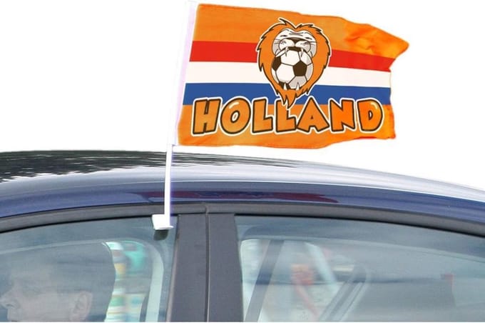 Autovlag rood/wit/blauw Oranje Leeuw