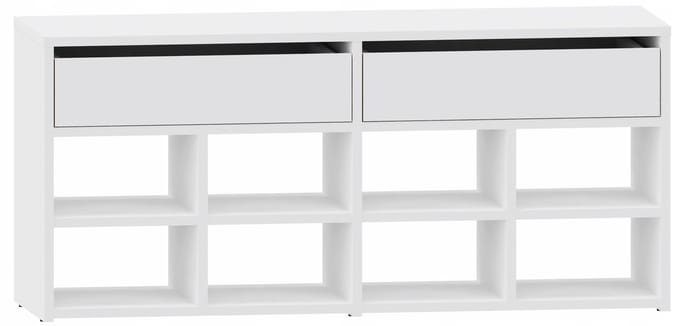 UFC Zappa Serie - Schoenenkast - 2 Lades - Open Planken - Wit