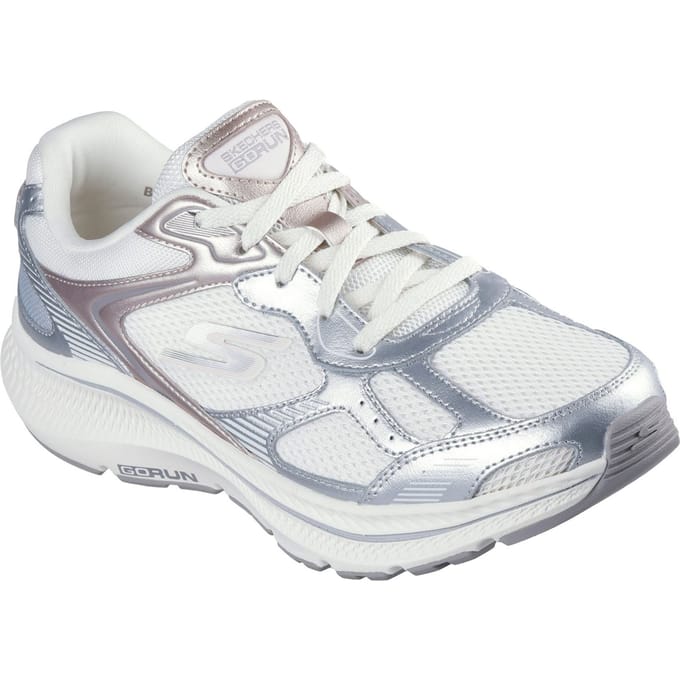 Skechers GO RUN Consistent 2.0 Volt Dames Sneakers Van Leer In Gebroken Wit
