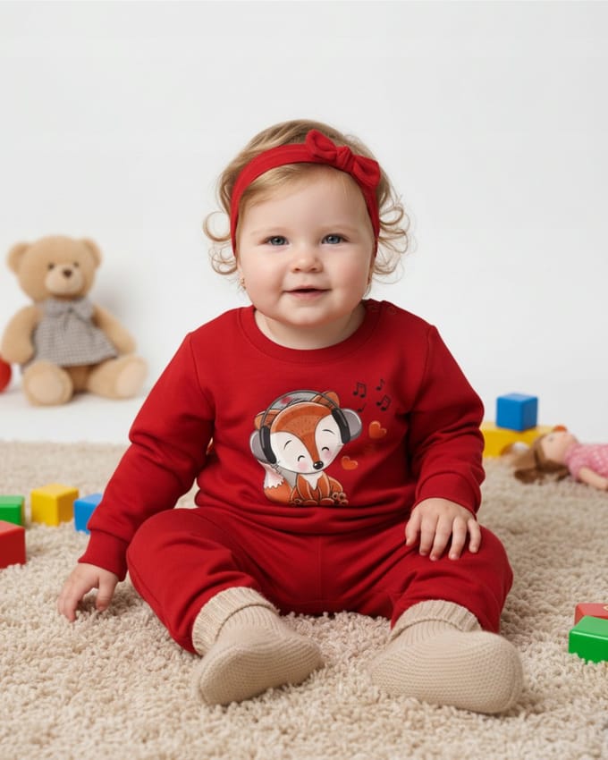 Dartomik - Kinderen Pyjama - 100% Katoen - Rood - Met Lisprint