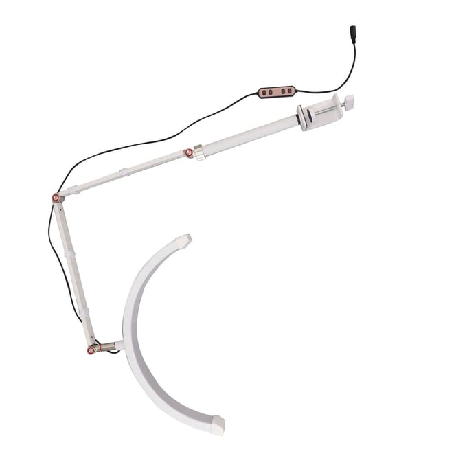 Halve Maan Invullicht met Desktop Klem 360 Graden Draaibaar Helderheid Kleurtemperatuur Instelbaar LED EU Plug white