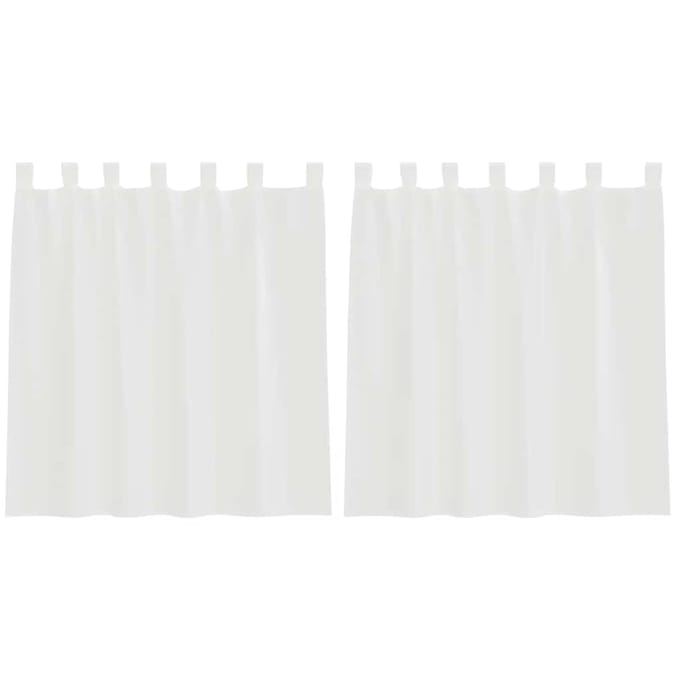 vidaXL - Gordijnen - voile - met - lussen - 2 - st - 140x140 - cm - wit