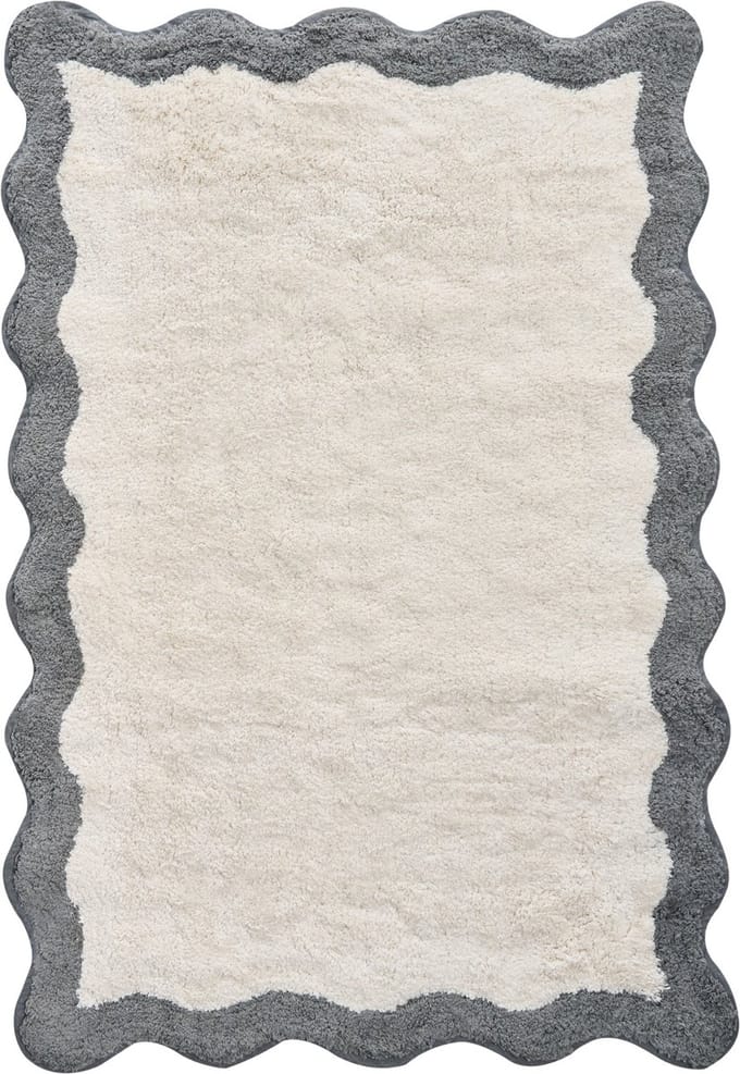 NANGAL - Badmat - Beige/Grijs - 60 x 90 cm - Katoen